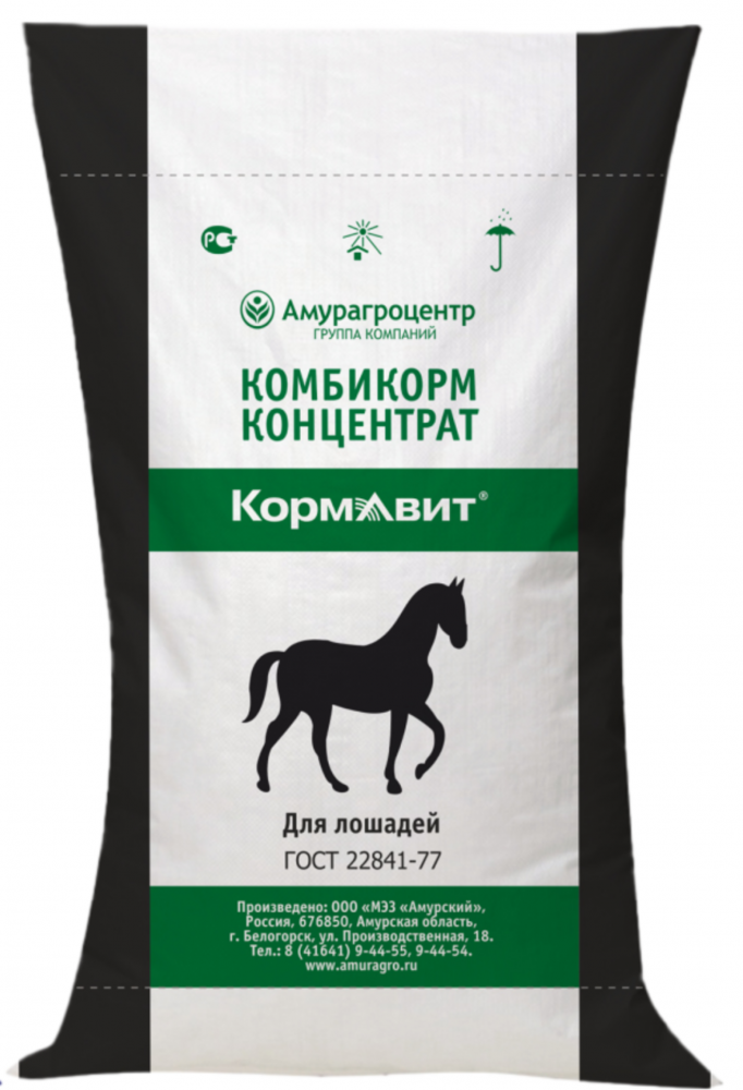 Комбикорм-концентрат для тренируемых и спортивных лошадей ЛК 71-1-600