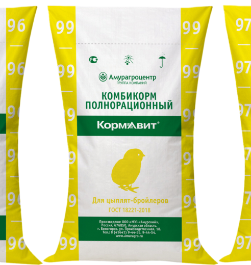 Комбикорм полнорационный для цыплят-бройлеров 2-й фазы кормления (стартовый период) ПК-П-2299